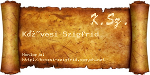 Kövesi Szigfrid névjegykártya